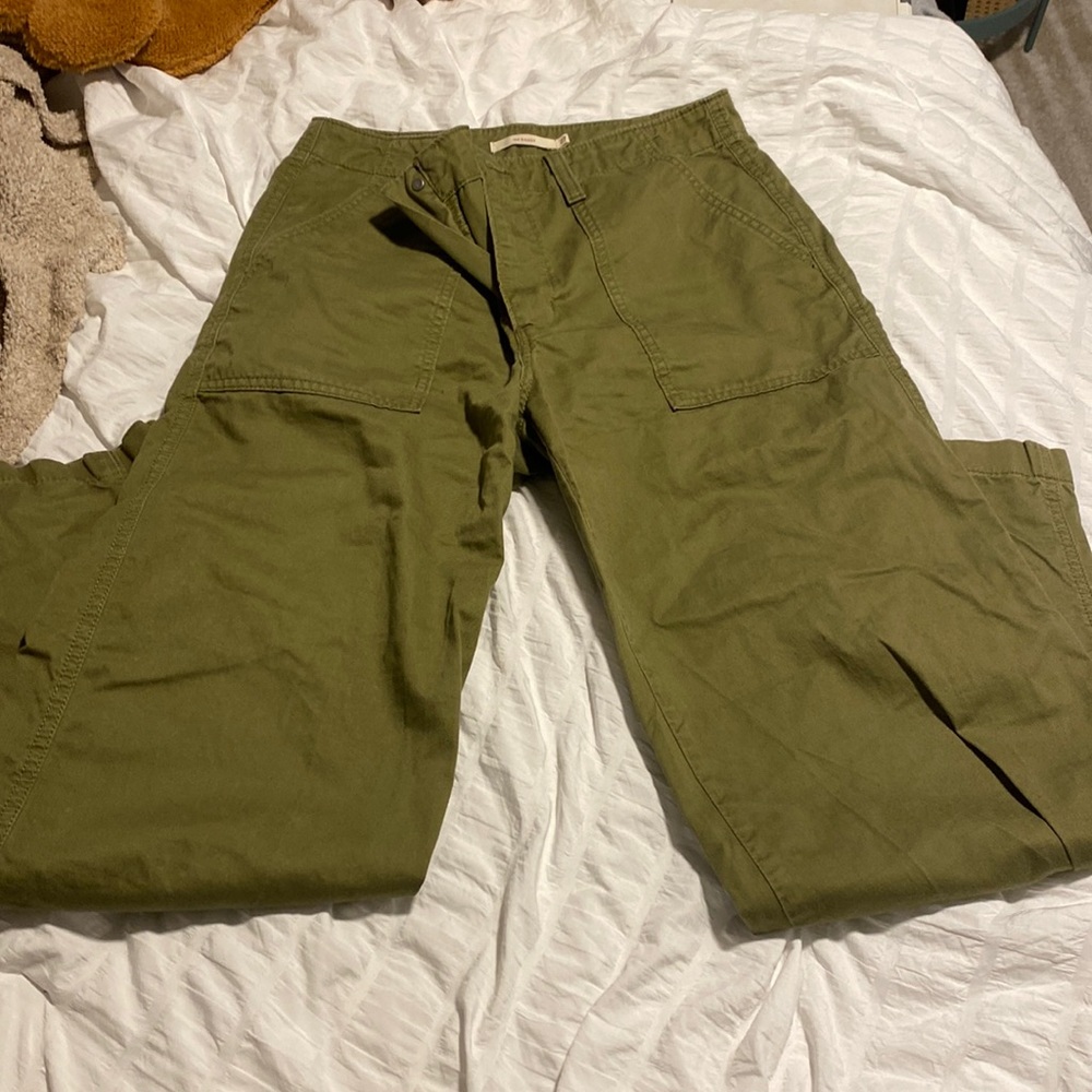 Green/Cream high waisted jeans